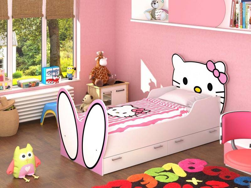 кровать hello kitty! с бязевым матрацем в Красноярске