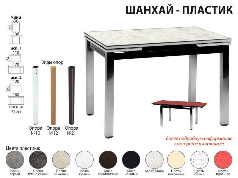 стол обеденный шанхай пластик в Красноярске