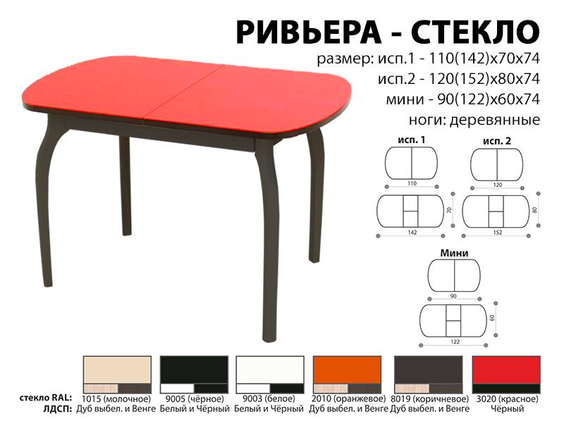 стол обеденный ривьера стекло в Красноярске