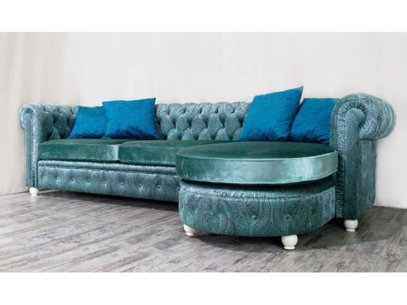 диван chesterfield с оттоманкой в Красноярске