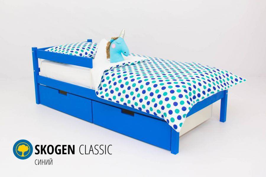 детская кровать skogen classic синий в Красноярске