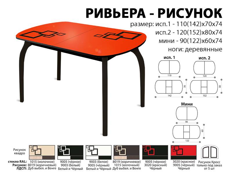 стол обеденный ривьера рисунок в Красноярске