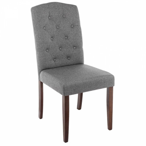 стул деревянный dark walnut / fabric grey в Красноярске