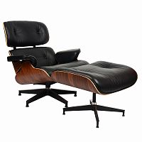 кресло eames style lounge chairчерное с коричневым в Красноярске