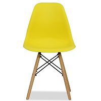 стул деревянный pc-015 желтый ножки дерево (eames style) в Красноярске