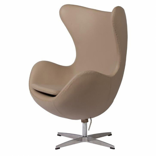 кресло egg chair кожа темно-бежевое в Красноярске