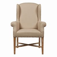 кресло мягкое с ушами french wing chair бежевое в Красноярске