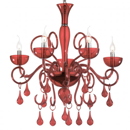 подвесная люстра ideal lux lilly sp5 rosso в Красноярске