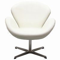 кресло swan chair экокожа белое в Красноярске