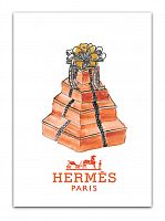 постер hermes подарочные коробки на белом фоне, а3 в Красноярске