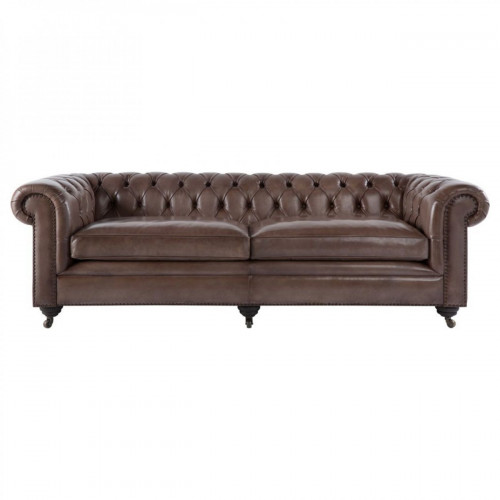 диван chesterfield прямой коричневый на ножках в Красноярске