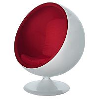 кресло-шар eero ball chair бело-красное в Красноярске