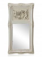 зеркало настенное прямоугольное в высокой белой раме францини distressed chalk white в Красноярске