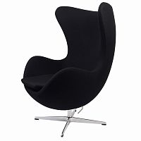 кресло arne jacobsen style egg chair черное в Красноярске