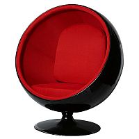 кресло eero ball chair черно-красное в Красноярске