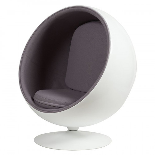 кресло eero ball chair серое в Красноярске