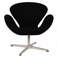 кресло arne jacobsen style swan chair черная шерсть в Красноярске