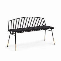 siena bench 120 черный металл черная ткань от la forma (ex julia grup) в Красноярске