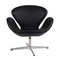 кресло arne jacobsen style swan chair черное в Красноярске