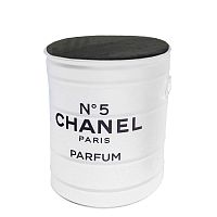 декоративная бочка- пуф chanel №5 white m в Красноярске