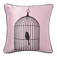 подушка с птичкой в клетке birdie in a cage pink в Красноярске