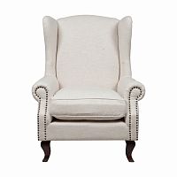 кресло collins wingback chair кремовая ткань в Красноярске