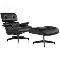 кресло eames style lounge chair черное в Красноярске