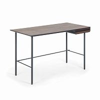 стол mahon desk ореховый шпон, mdf матовый графит в Красноярске