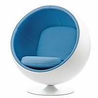 кресло ball chair бело-синее в Красноярске