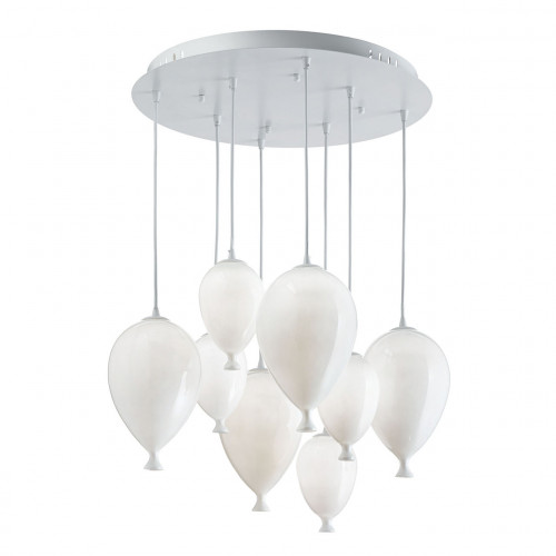 подвесная люстра ideal lux clown sp8 bianco в Красноярске