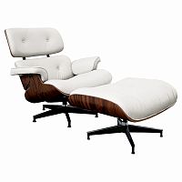 кресло lounge chair & ottoman белое в Красноярске