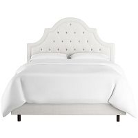 кровать двуспальная 180х200 белая с каретной стяжкой harvey tufted white в Красноярске