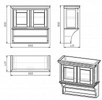 шкафчик навесной с двумя полками провинция с состариванием в Красноярске