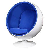 кресло eero ball chair синее с белым в Красноярске