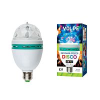 светодиодный светильник-проектор (09839) volpe disko uli-q301 03w/rgb/e27 white в Красноярске