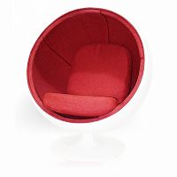 кресло ball chair бело-красное в Красноярске