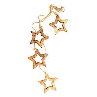 гирлянда новогодняя подвесная звезды деревянные с отверстием wooden stars, 65 см в Красноярске