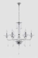 подвесная люстра crystal lux monica sp6 chrome/transparent в Красноярске