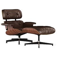 кресло lounge chair & ottoman коричневое в Красноярске