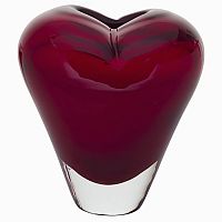 ваза стеклянная (красная) heart 12*9*13 в Красноярске