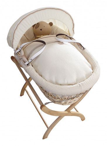 колыбель-переноска premium moses basket натуральная, кремовое белье в Красноярске