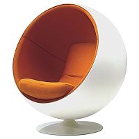 кресло eero ball chair бело-оранжевое в Красноярске