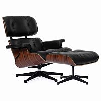 кресло eames style lounge chair & ottoman черное в Красноярске