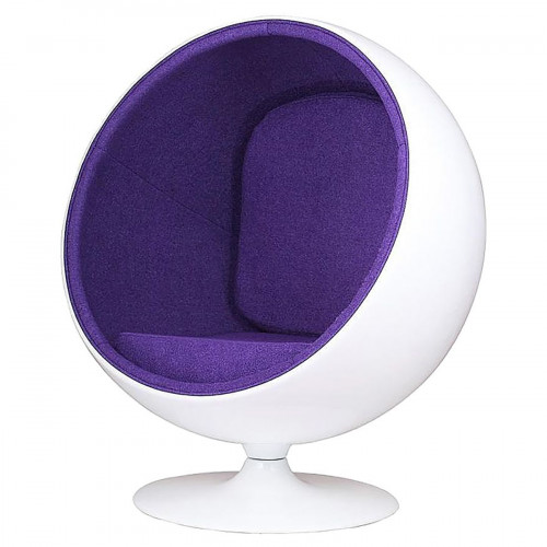 кресло eero ball chair бело-фиолетовое в Красноярске