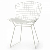 стул bertoia side кожаный standart белый в Красноярске