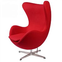 кресло arne jacobsen style egg chair красная шерсть в Красноярске