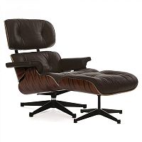 кресло eames style lounge chair палисандр коричневое в Красноярске