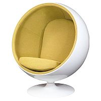 кресло eero ball chair бело-горчичное в Красноярске