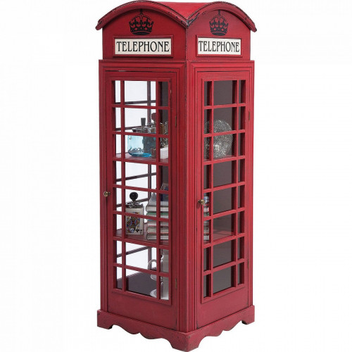 шкаф-витрина london telephone красный в Красноярске