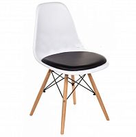 стул деревянный pc-011 белый / черный (eames style) в Красноярске